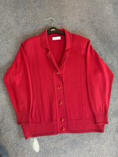 Grazia Size 24 wool/acrylic Long Sleeve Cardigan + Collar + Padded Shoulders