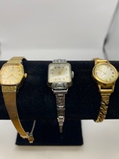 Vintage Rotary Pierce Timex Ladies Gold Tone Wristwatches - J#1103