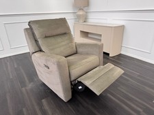 Parker Knoll CHICAGO Power Recliner Olive Fabric Armchair & Headrest & Lumbar