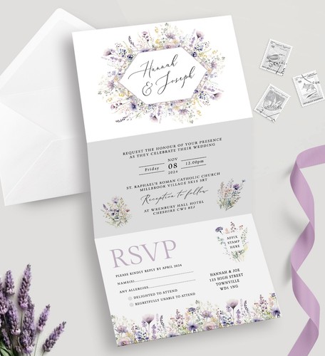 Wedding invitations folded - invitations,