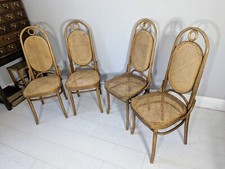 4 dinette Dining Chairs Long John Bentwood Cane Thonet Model 207 Style 