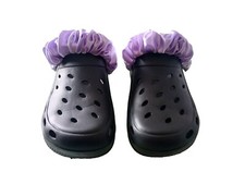 Lilac Satin croc strap scrunchie Cover Fits All Croc Type Shoes,mules,clogs,