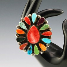 NATIVE AMERICAN NAVAJO MULTICOLORED RING BY SELENA WARNER