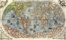MP70 Vintage 1565 Historical Antique Old World Nautical Map Poster A1/A2/A3