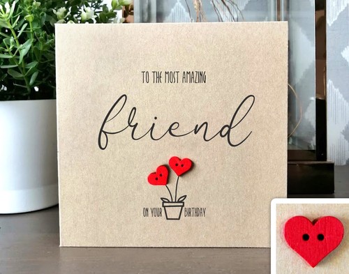 Friend birthday card handmade - friend,