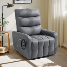 HOMCOM Electric Recliner Chair with Phone Holder, USB Charge Port, Grey