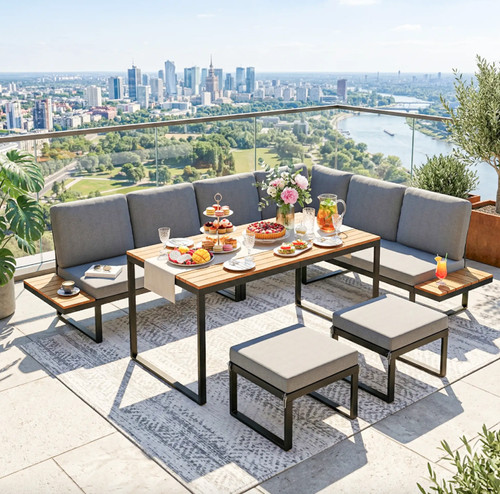Large garden dining set corner - dining,