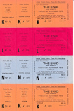 THE ENID - Four unused tickets for Free Trade Hall Manchester 9 November 1979