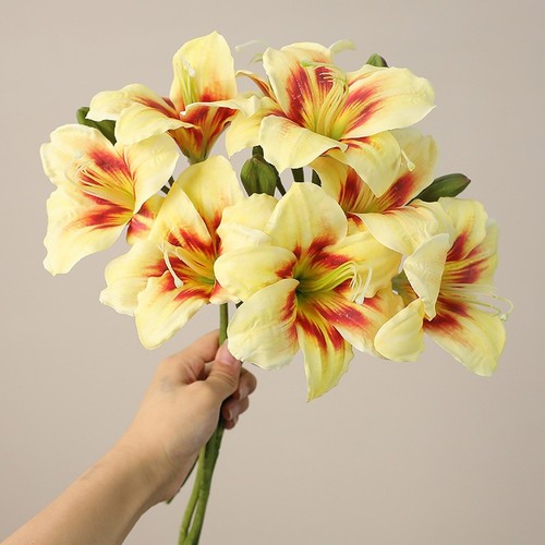 Two head clivia silk orchid - silk,