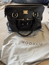 Modalu Large Black Croc Effect Handbag
