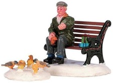 Lemax Figurine, Feeding Pigeons, Set of 2