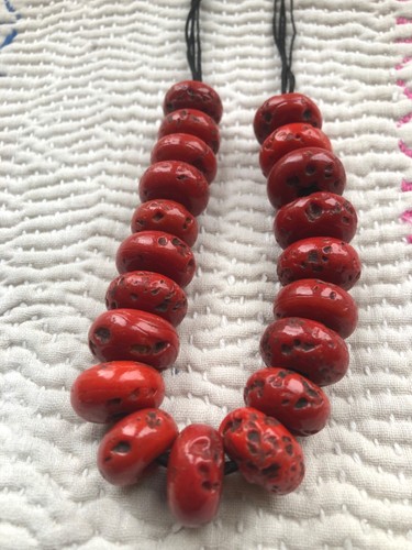 Vintage sherpa coral beads - vintage,