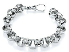 Solid Sterling Silver Men's Belcher Bracelet - Heavy & Chunky - 9.5 inch length