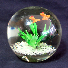 Charming Vintage Glass Aquarium Fish Shrimp Paperweight. 2.75 inches tall. 500g