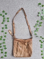 River Island Real Leather Tan Cross Body Messenger Bag