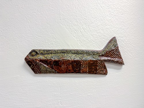 Stoneware wall plaque tile - wall,