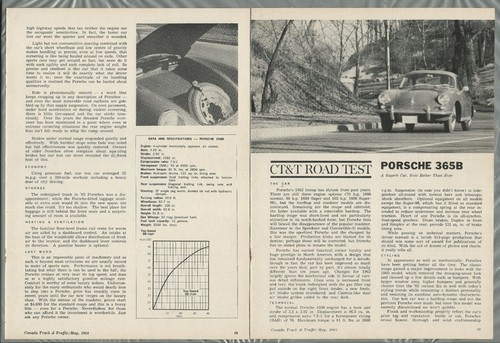 1962 porsche 365b road test - 365b,