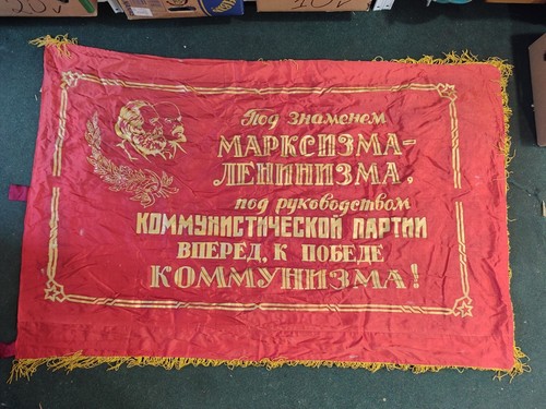 Vintage red flag banner - vintage, of