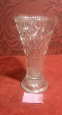 Vintage Pressed Glass German Vase 19 by 9 cm trumpet shape