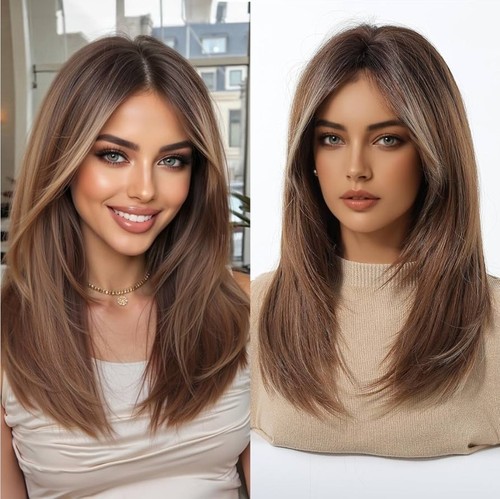 Wig human hair blend long - hair,