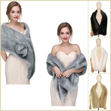 Women's Faux Fur Cape Shawl, Soft Bridal & Evening Stole Wrap for Wedding  UK