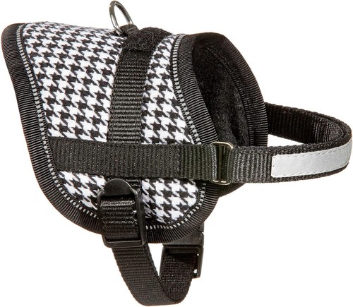 Reflective leather dog harness