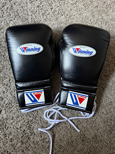 Winning black lace sparring - black, lace-up