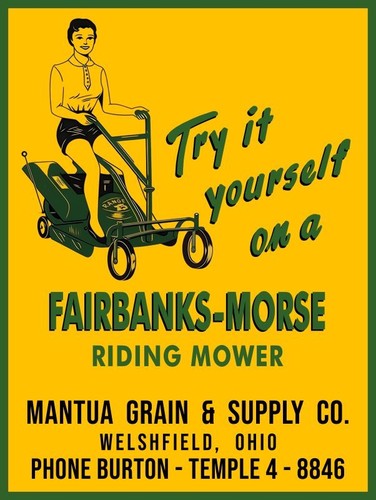 Fairbanks morse riding mower - fairbanks,