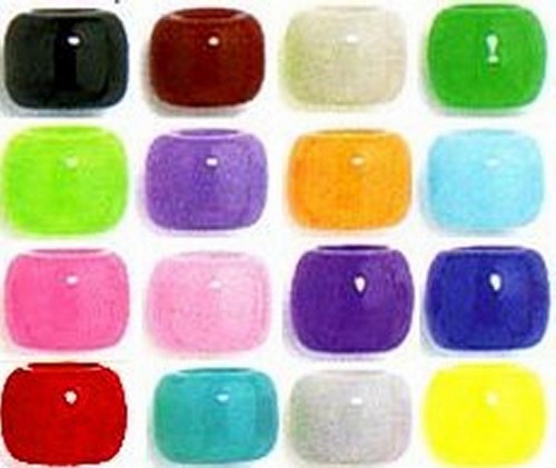 100 opaque pony beads - 100, 9x6mm