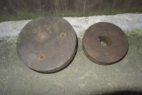 Vintage antique wooden - , pulley