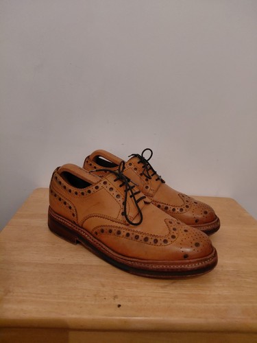 Grenson tan leather brogues - grenson,