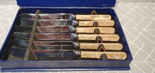 Vintage Art Deco Set Of 6 Butter Knives With Faux Bone Handles By Smith Seymour