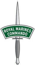 ROYAL MARINES COMMANDO DAGGER - Rear Window Car Sticker, British Forces, Navy