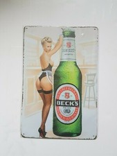 Becks Girl With Bottle Metal