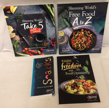 4x Slimming World books - Low Syn Snacks 2018, Free Food A to Z, Second Helpings