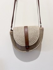 Raffia Crossbody Bag Metallic