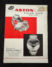 1930's Enots Aston & Monza Racing Car Fuel Filler Caps Sales Brochure Literature
