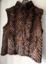 Woman Real Mink Fur Vest Gilet, UK size 12-14