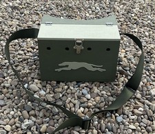 FERRET BOW BACK PAINTED CARRY BOX LIGHTWEIGHT SINGLE STYLE CONTRAST LID & DOG