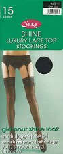 SILKY SHINY LACE TOP STOCKINGS