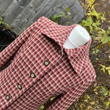 Paul Costelloe Collection Red Check Wool Blend Button Jacket Blazer UK 12