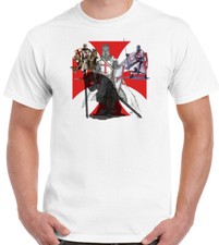 Men's Knights Templar Crusader Teutonic Cross England War Retro St George P802