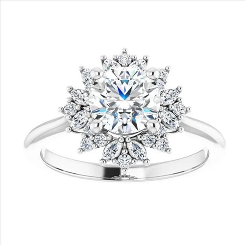 14k white gold round lab - 14k,