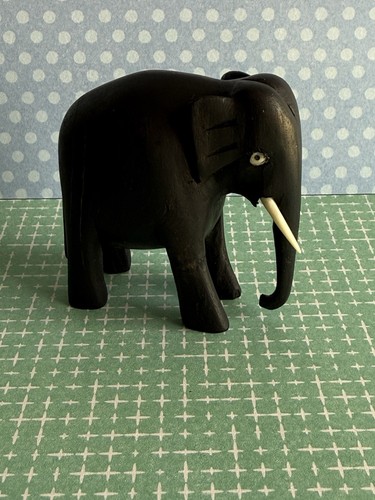 Vintage black ebony wood - black,