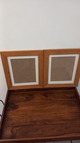 Pair light pine wooden photo - pair,