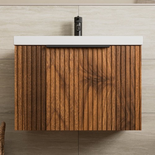 Fluted 600mm bathroom vanity - fluted,