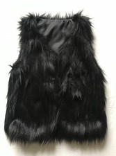 Shein Black Faux Fur Gilet Ladies UK Size Small
