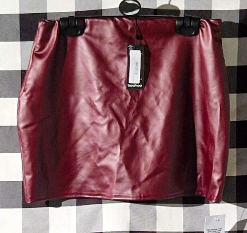 Boohoo burgundy faux leather - boohoo,
