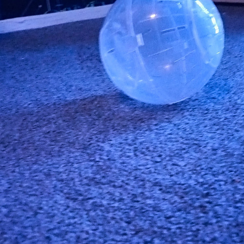 Clear plastic exercise ball - exercise,