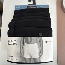 M&S 5 Pack Black Pure Cotton